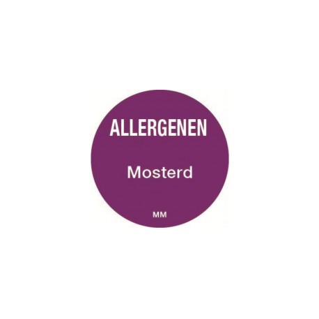 Allergy Label 'Mustard' round 25 mm, 1000/roll