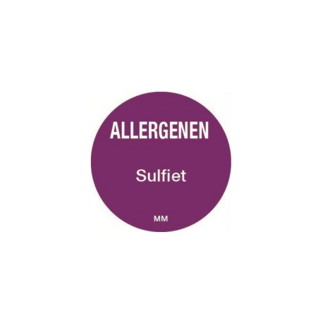Allergy Label 'Sulfite' round 25 mm, 1000/roll