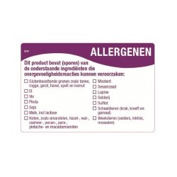 Multi Allergen Label, 500/roll