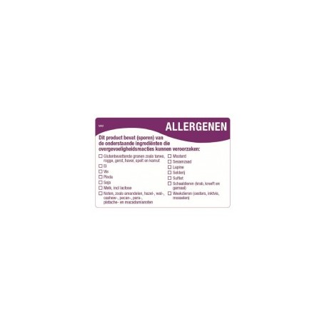 Multi Allergen Label, 500/roll