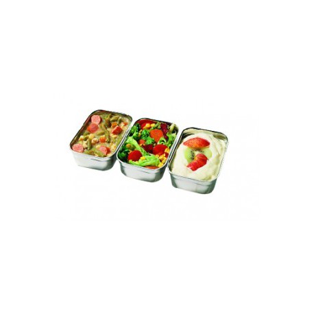 Duo 2-Compartment dish stainless steel